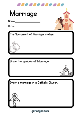 ✝️ 7 Sacraments of the Catholic Church – Sacrament of Marriage Worksheet