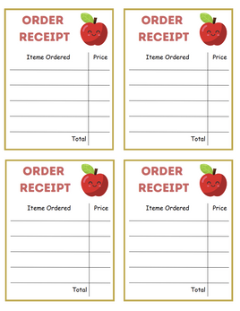 Role-Play - Apple Market Theme - Order Receipt