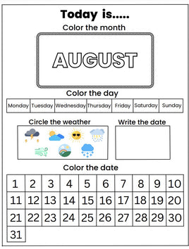 Calender Activities - August