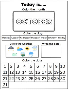 Calender Activities - October