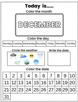 Calender Activities - Decemeber