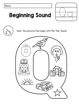🎨 A-Z Beginning Sounds Alphabet Coloring Set – Fun Phonics Practice!